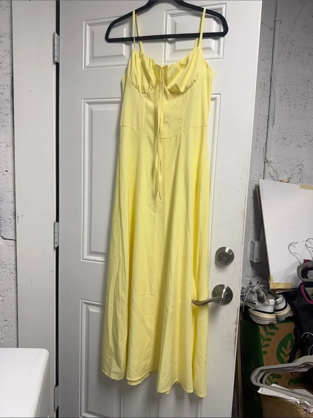 Sunny Yellow Spaghetti Strap Maxi Dress NEVER WORN - Size Small